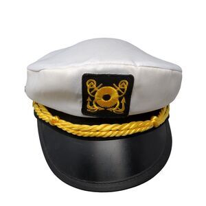 Jacobson Snapback Captain Hat Black 58cm Adjustable Sailor Mariner